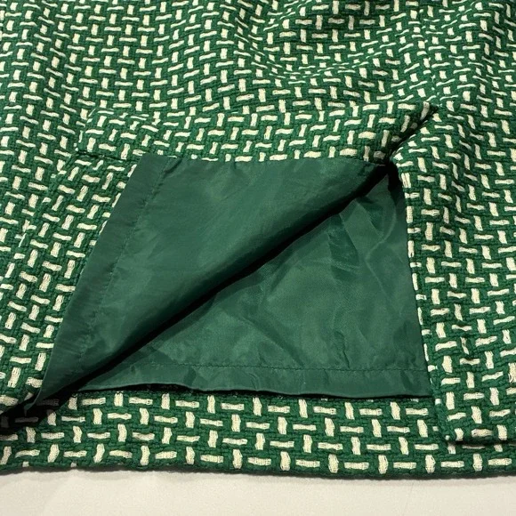 Vtg Talbots Green Old Money Tweed Basketweave Pencil Skirt Size‎ 6 Quiet Luxury - Picture 5 of 9